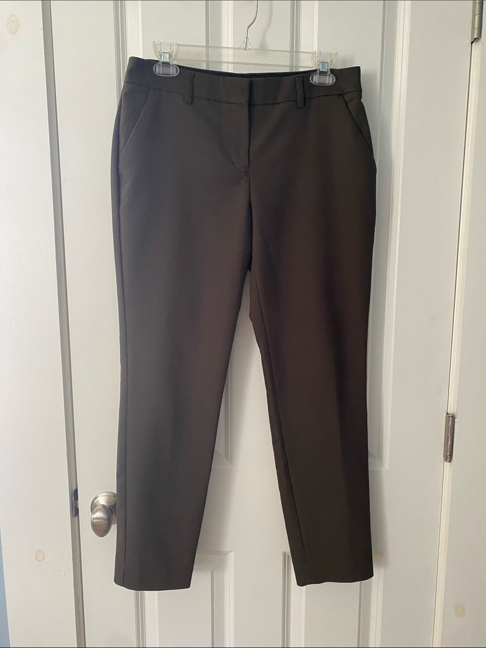 Express Columnist Ankle Mid-rise pant, Womens 6R, olive